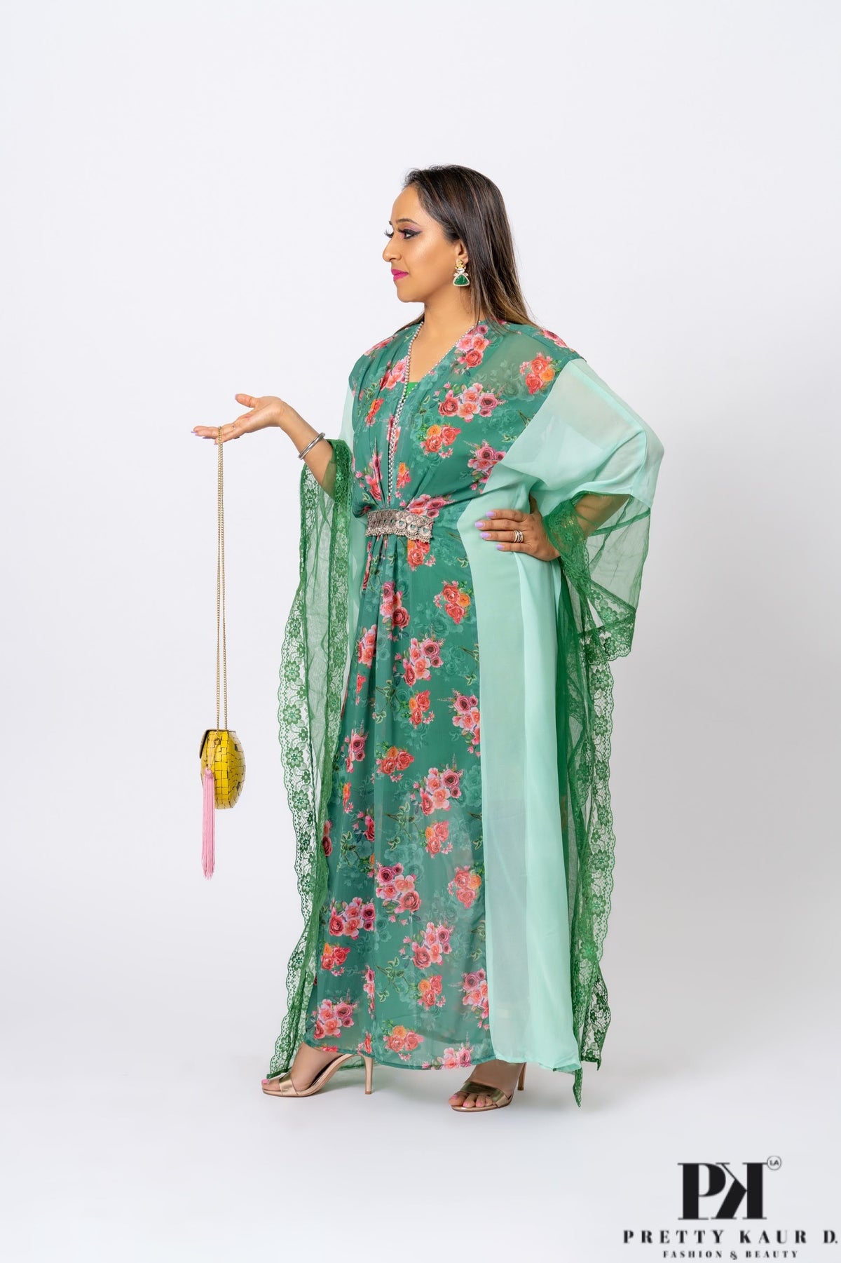 Pretty-Kaur-fashion-beauty-Green-Floral-Print-Kaftan-2