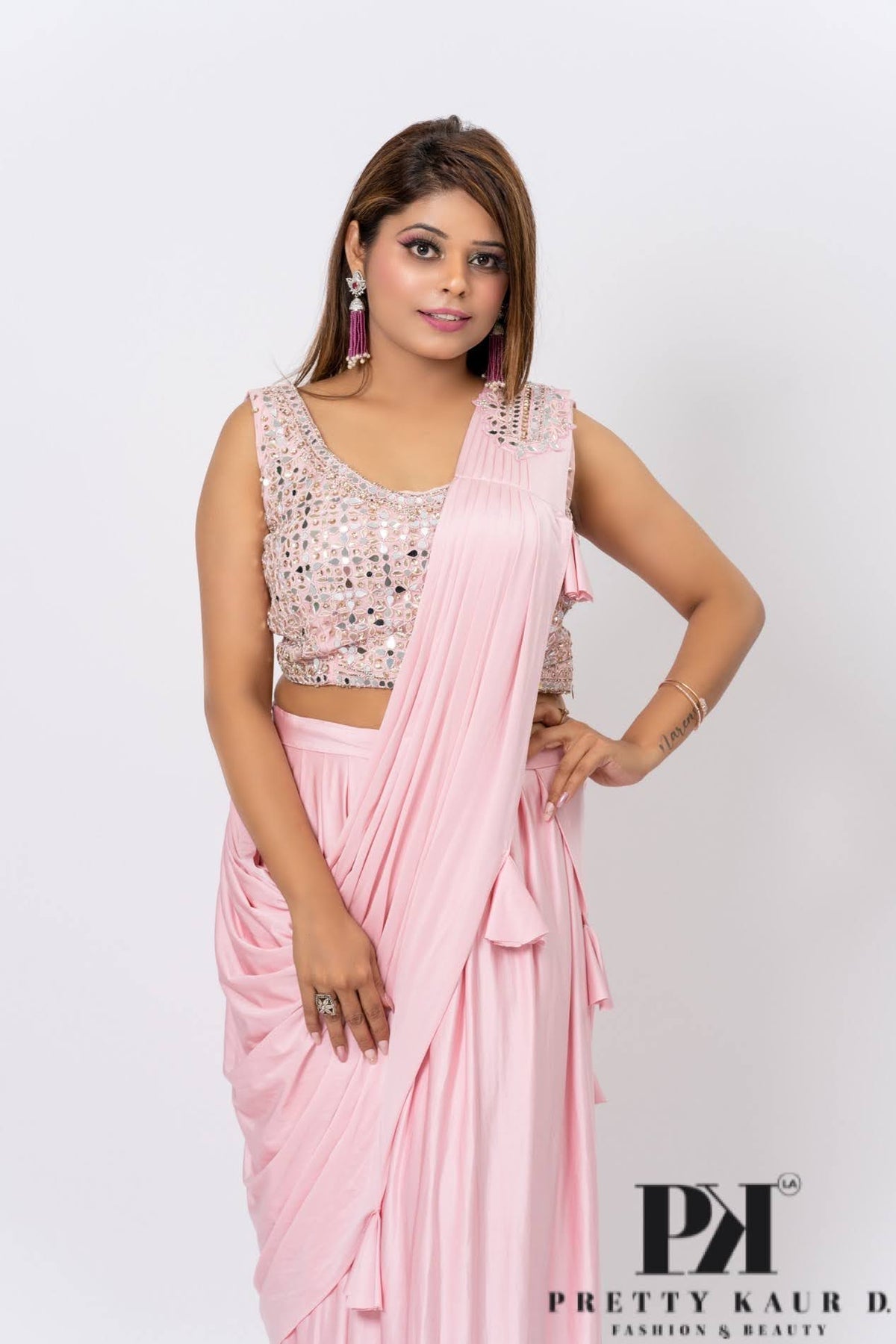 Pretty-Kaur-fashion-beauty-Ready-to-Wear-Designer-Pink-Saree-2