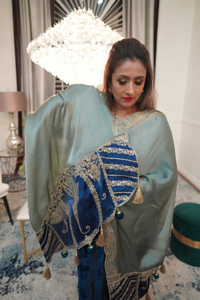 Pretty-kaur-d-fashion-Full-sleeve-navy blue-Punjabi-Suit-with-zari-work-and-antique-cut-work 11